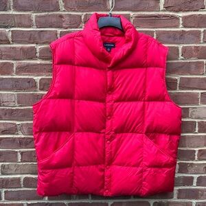 Lands' End Men’s Red Packable Down Vest Sz XL Activewear Gorpcore Cabincore Prep